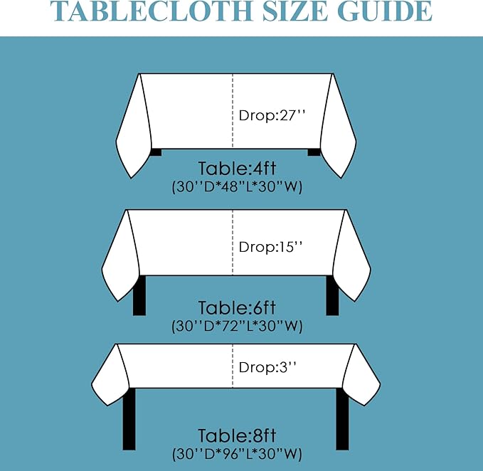VidaFete Tablecloth 60 * 102inch 10 Pack Rectangle Table Cloth Polyester, Stain Wrinkle Resistant Dining Table Cover for Kitchen Dinning Party Wedding Rectangular Tabletop Buffet Decoration(White)