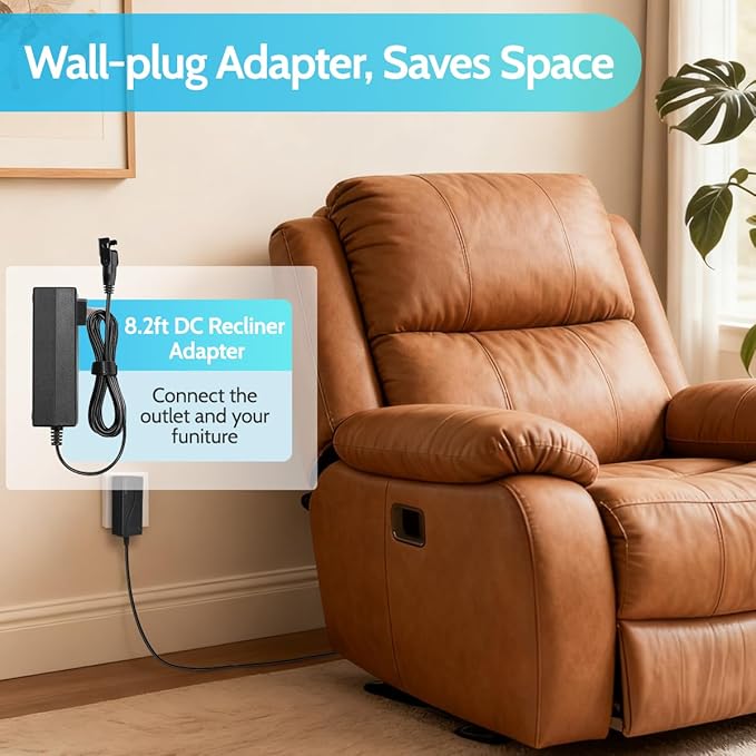 Sopito 2-Pin Power Reliner Power Supply Universal AC/DC Adapter 100-240V, 29V 2A Switching Transformer, Replacement Part for Recliner Sofa/Lift Chair/Electric Couch/Standing Desk