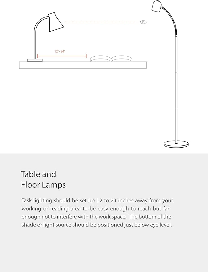 Dainolite 9257LEDF Adjustable LED Lamp Contemporary LED Floor Lamp with Adjustable Swing Arm for Living Room, Bedroom or Office - 3000K - 50.25'' - Black