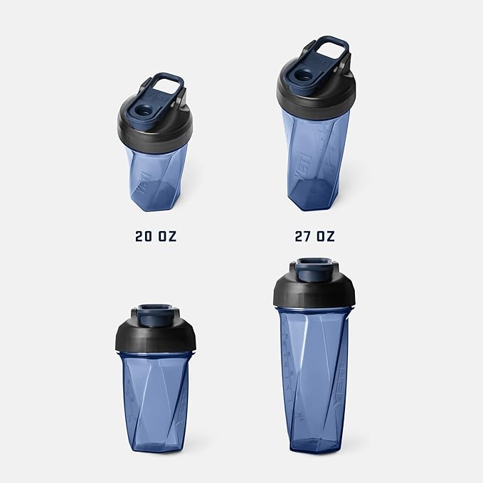 YETI Yonder Helimix Vortex Blender Shaker Bottle Holds up to 27oz | No Blending Ball or Whisk | USA Made | Portable Pre Workout Whey Protein Drink Shaker Cup | Dishwasher Safe, Navy