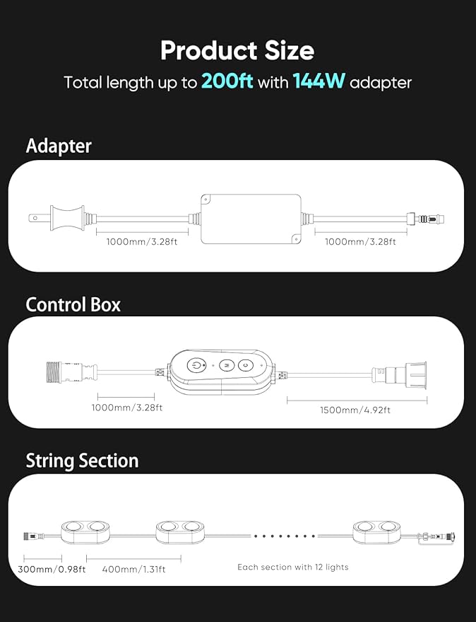 APPECK Permanent Outdoor Lights Pro 100ft, 72W RGBCW Eaves Lights with 72 LED Lights, 80lm, Cuttable, 111 Scene Modes, IP67 Waterproof Lighting for Christmas Decoration, Compatible with Alexa, White