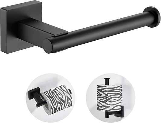 Suyar Matte Black Toilet Paper Holder Wall Mount, SUS 304 Stainless Steel Toilet Roll TP Holder for Bathroom