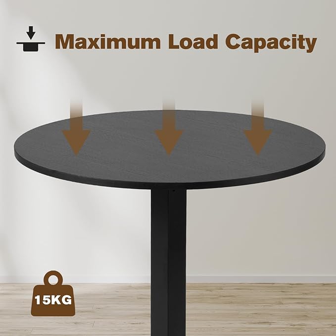 Bar Table,41 Inch Height Cocktail Table Round Bistro Bar Table with Metal Frame and Cross Base for Home,Kitchen Dining,Bar,Black