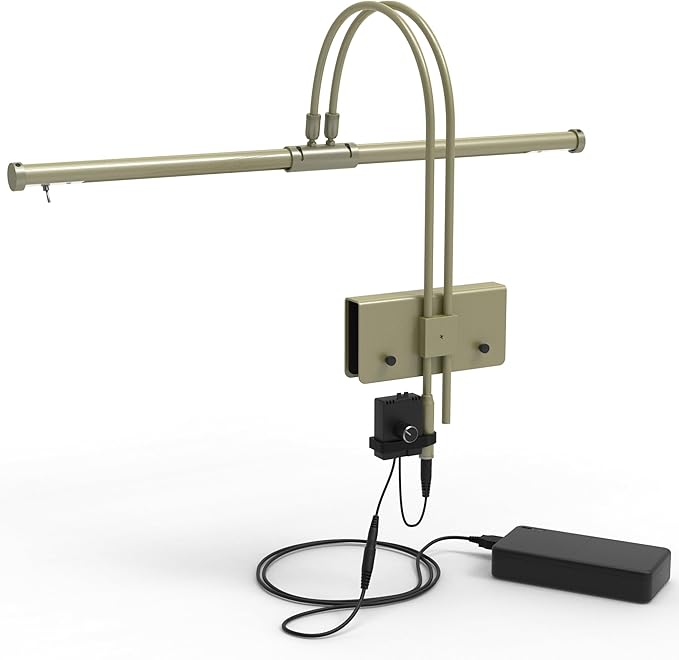 Cocoweb 22" Battery Powered Grand Piano Lamp in Antique Brass - LED, Adjustable, Quality Lighting