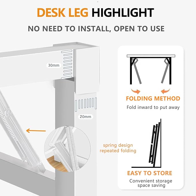 31.5 Inch Folding Table，Square Folding Desks for Small Space,Small Foldable Desk No Assembly,Black.