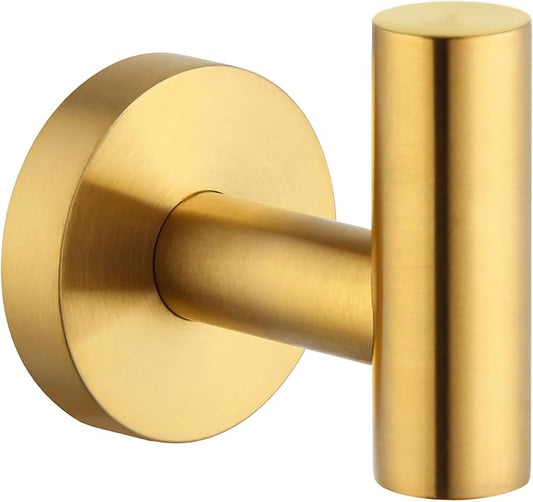 Angle Simple Bathroom Towel Hook, SUS304 Stainless Steel Bath Towel Holder, Robe Hook for Wall, Brassy Gold