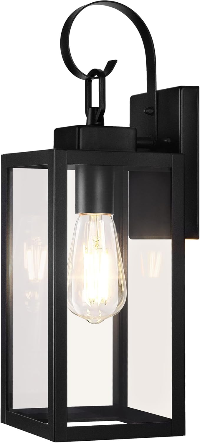 BesLowe 16.5“ Outdoor Wall Light Fixture, Exterior Lighting Fixture Wall Mount, Waterproof Porch Light Outdoor Wall Sconce Lantern, Outside Light for House Front Door Garage, Black