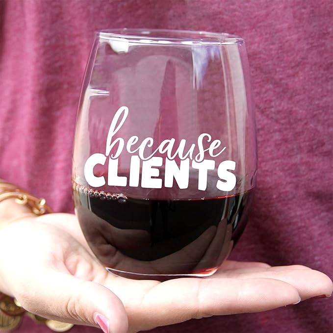 Funny Wine Glass Gift for Hair Stylists, Lawyers, Realtors, Social Workers, Paralegal - Hairdresser Gifts for Women - White Elephant Gift for Adults