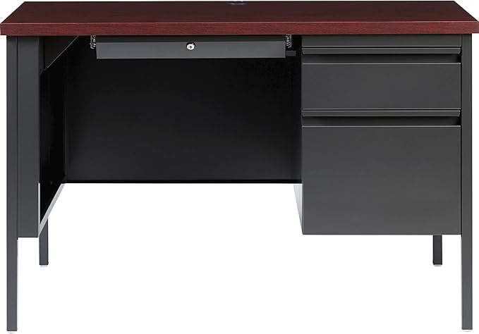 Lorell Fortress Series Mahogany Laminate Top Desk