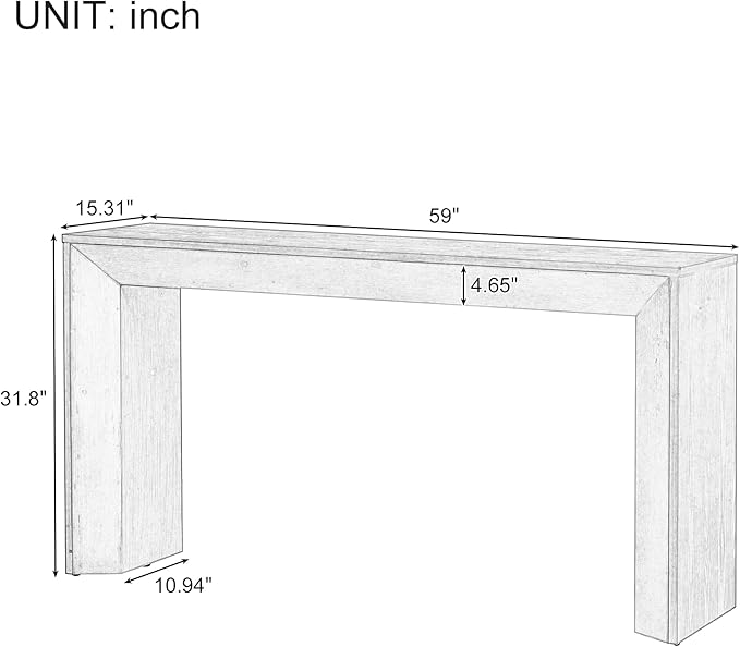 Modern Entryway Console Table 59-Inch Long Entry Sofa Table Accent Furniture for Living Room Hallway, Easy Assembly, Black