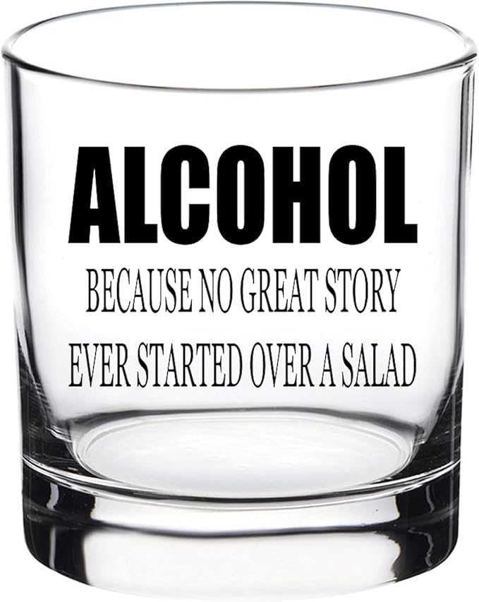 Rogue River Tactical Funny Alcohol Salad Old Fashioned Whiskey Glass Drinking Cup Gift For Him Men Dad Grandpa