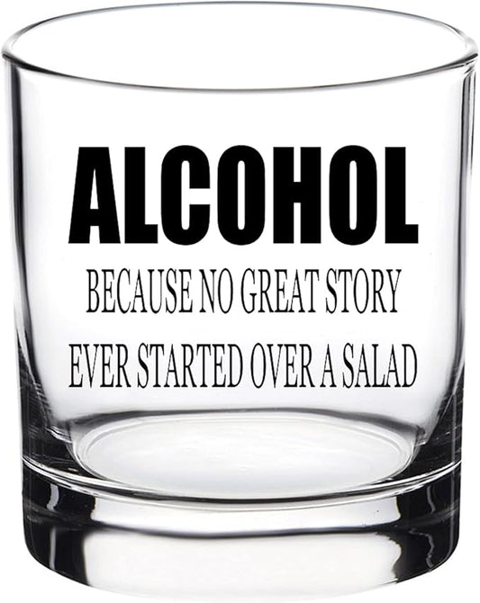 Rogue River Tactical Funny Alcohol Salad Old Fashioned Whiskey Glass Drinking Cup Gift For Him Men Dad Grandpa