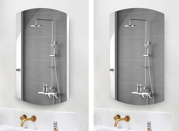 22x30 inch Medicine Cabinet Frameless Bathroom Mirror Cabinet Recess or Surface Mounted Medicine Cabinet with Mirror Cabinet for Bathroom Living Room Toilet Kitchen