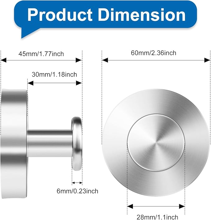 Suction Cup Hooks for Shower Towels Robes, Heavy Duty Bathroom Shower Hooks Stainless Steel, No Drill on Smooth Wall,Glass,Mirror, Tile in Bedroom Kitchen to Hang Swimsuit Washcloths (4, Silver)