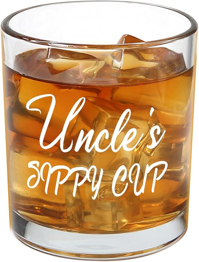 Jogskeor Uncle Gifts, Uncle's Sippy Cup Whiskey Glass 10oz, Birthday Fathers Day Christmas Gifts for Uncle
