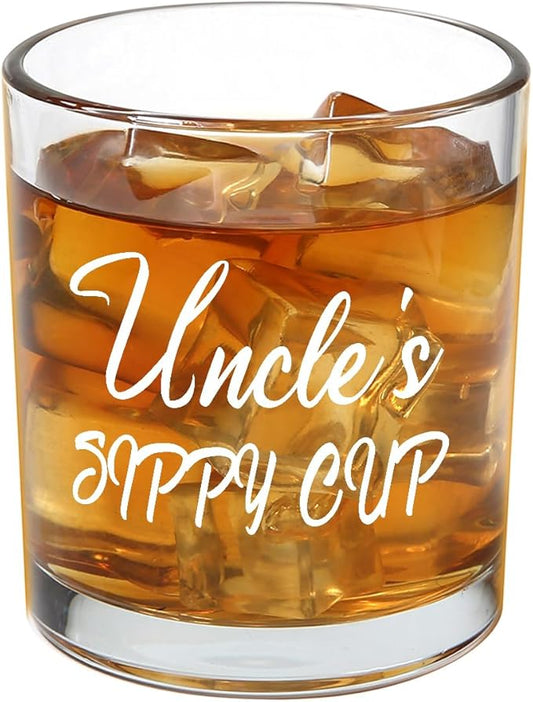 Jogskeor Uncle Gifts, Uncle's Sippy Cup Whiskey Glass 10oz, Birthday Fathers Day Christmas Gifts for Uncle