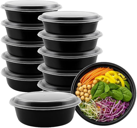 Ruthy's Outlet Meal Prep Containers with Lids, Food container bowl - BPA-Free, Stackable, Freezer & Dishwasher Safe, Reusable Food Storage for Lunch & Portion Control (16 oz - 100 Pack)