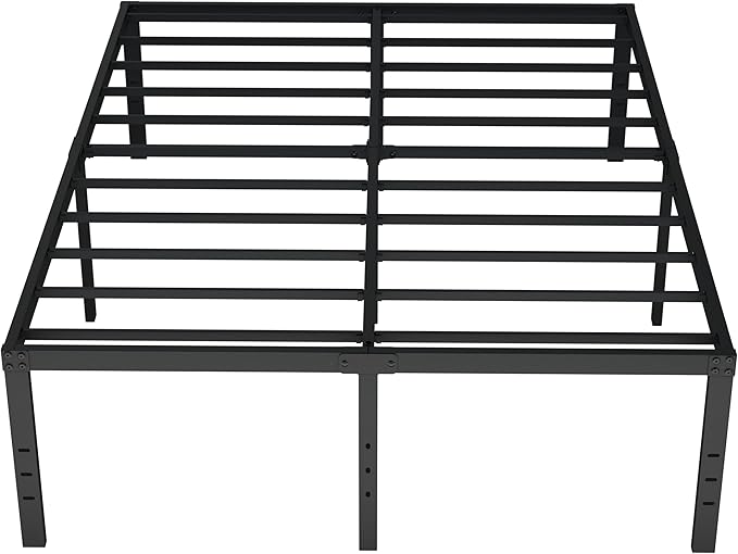 20 Inch King Bed Frame No Box Spring Needed, Heavy Duty King Platform Bed Frame Support Up to 3000 lbs, Easy Assembly, Noise Free, Black