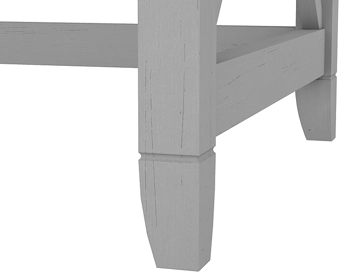 Bush Furniture Key West 60W Modern Farmhouse L Shaped Desk in Cape Cod Gray, 60-Inch Corner Computer Table for Home Office Workspace