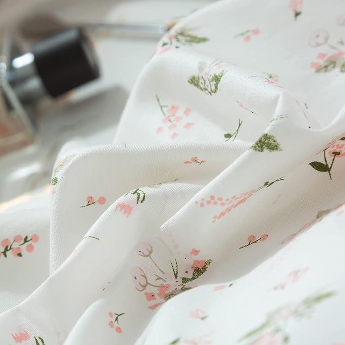 Floral Comforter Set Queen Soft Bedding Comforter Set 3 Pieces Garden Style Pink Flower Print Botanical Flowers Comforter Set for All Seasons 1 Comforter and 2 Pillowcases (Floral, Queen)
