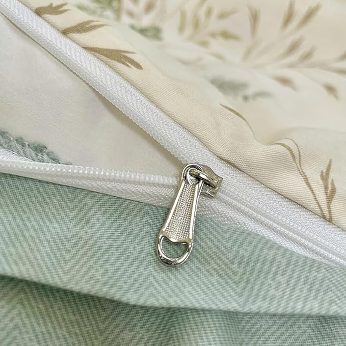 Vintage Floral Duvet Cover Queen Soft 100% Cotton Floral Cottagecore Bedding Set for Girls Women 3 Pieces Flower Plants Botanical Comforter Cover with Zipper Closure Reversible Famhouse Bedding Set