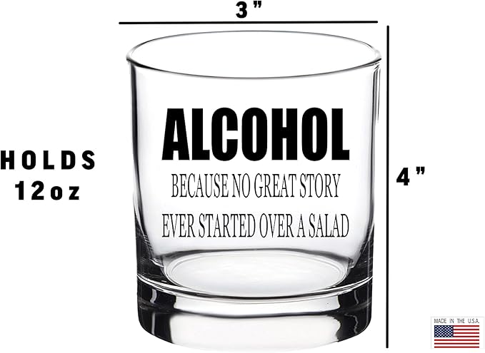 Rogue River Tactical Funny Alcohol Salad Old Fashioned Whiskey Glass Drinking Cup Gift For Him Men Dad Grandpa