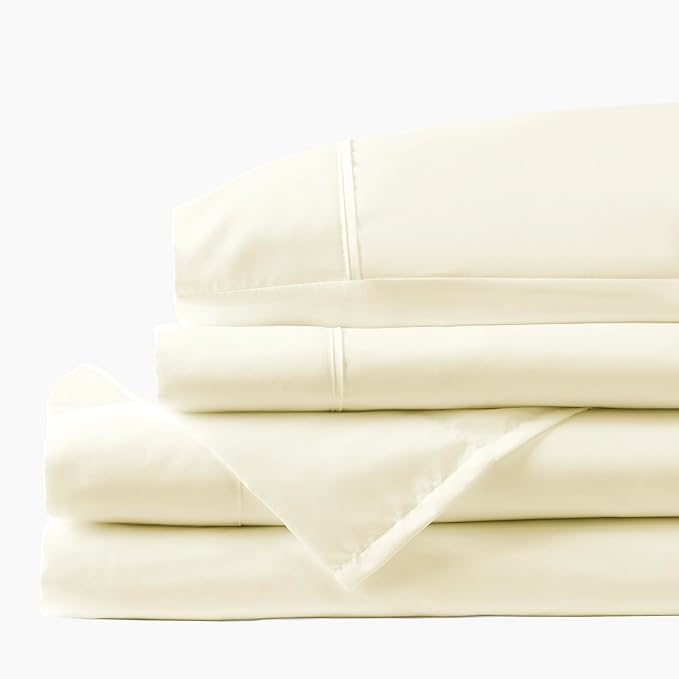 PeachSkinSheets Vanilla Bean Sheet Set - 1500tc Level of Softness - Extra Soft Cooling Sheets for Hot Sleepers and Night Sweats - XL Twin Size