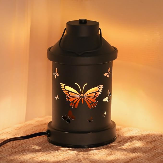 Candle Warmer Lamp Timer for Women Mom, House Warming Gifts New Home Decor, Modern Farmhouse Decor, Butterfly Candle Warmer Lanterns Vintage for All Jar Candles