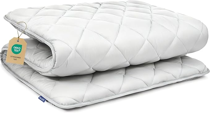 Aircliff Japanese Floor Mattress, Roll Up Tatami Mat, Sleeping Pad, Shikibuton, CertiPUR-US Certified Foam Floor Bed Futon Mattress for Dormitory, Guest Bed, Designed in Japan(Light Grey, Queen)
