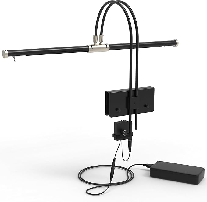 Cocoweb 22" Battery Powered Grand Piano Lamp in Satin Nickel - LED, Adjustable, Quality Lighting