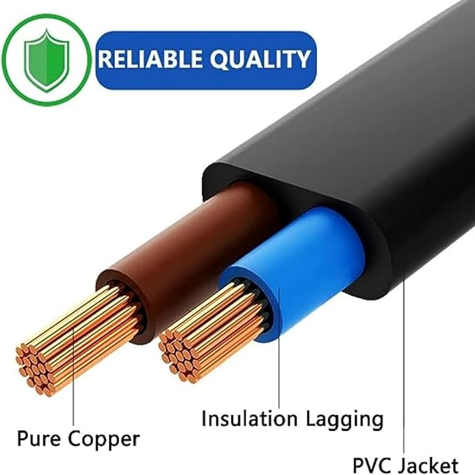 6.5 Feet 2-Pin Cable Extension Cord Replacement Power Supply Cable for Lift Chair or Power Recliner, for Okin Limoss Lazy boy Pride Catnapper Lift Chair or Power Recliner