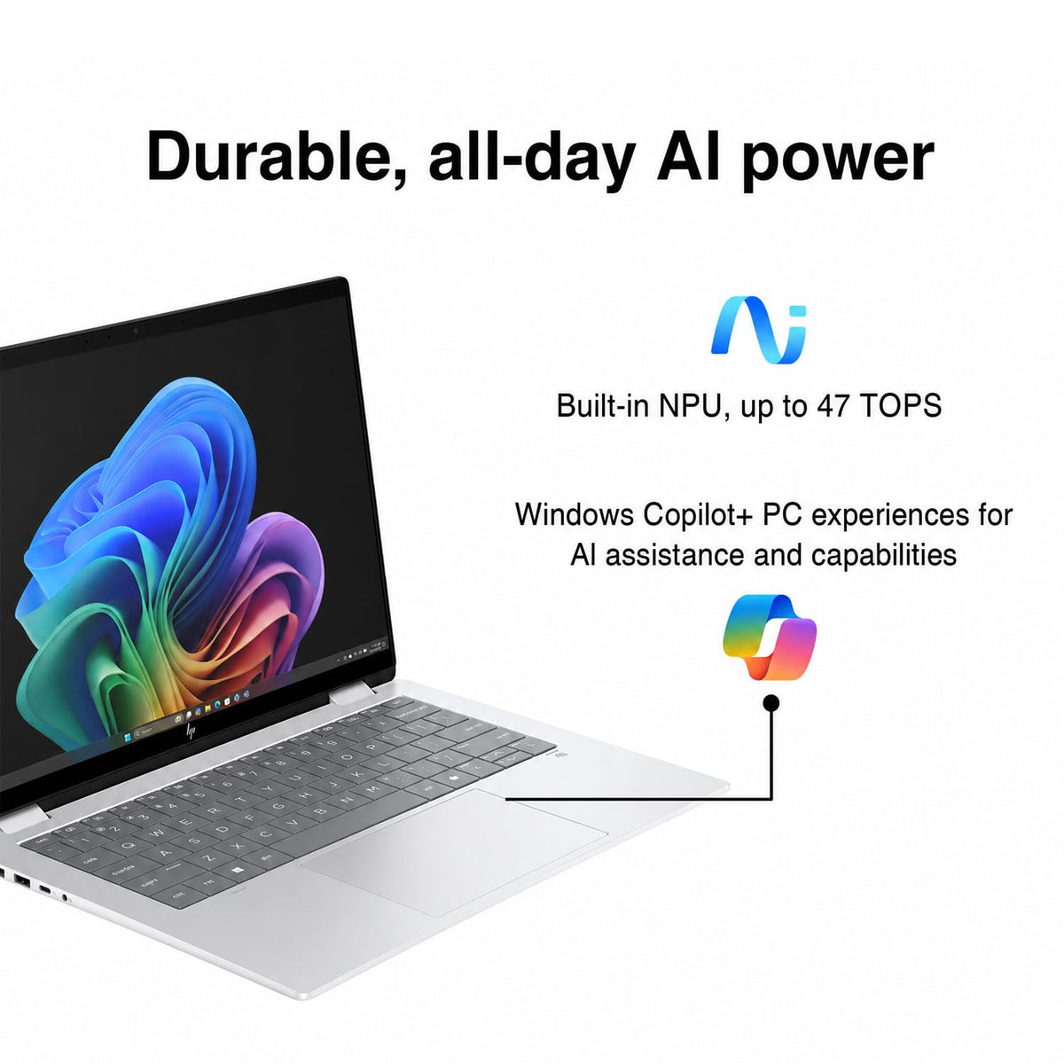 HP OmniBook X Flip 2-in-1 Laptop 14" 2K Touch, Ultra 7-256V, 16GB DDR5/1TB