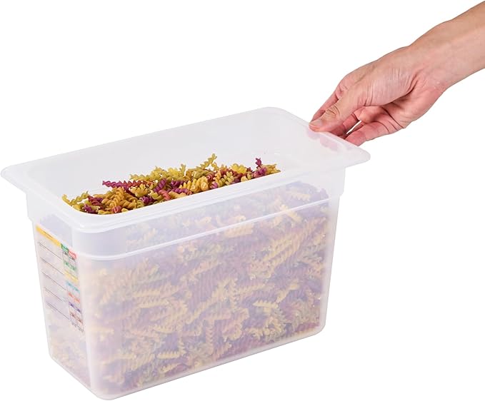Restaurantware Food Storage Container 1 Pack of 12.7 x 6.8 x 7.8 Inches Plastic Stackable Storage Box White Reusable Label Container Dishwasher Safe For Restaurants And Kitchens