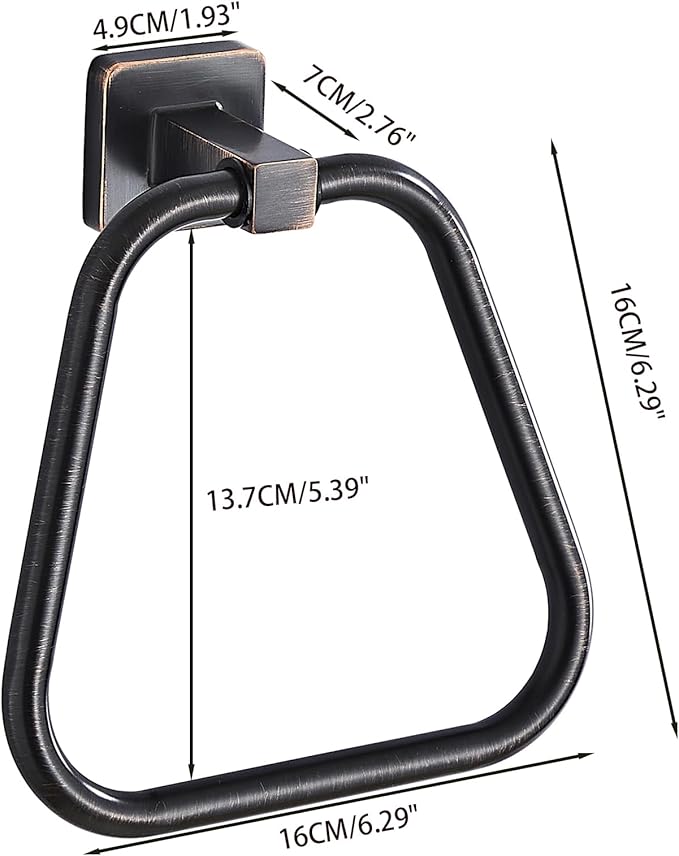 Oil Rubbed Bronze Towel Ring for Bathroom 2 Pack, Kitchen Bath Towel Holder Hangers Wall Mount Heavy Duty Stainless Steel