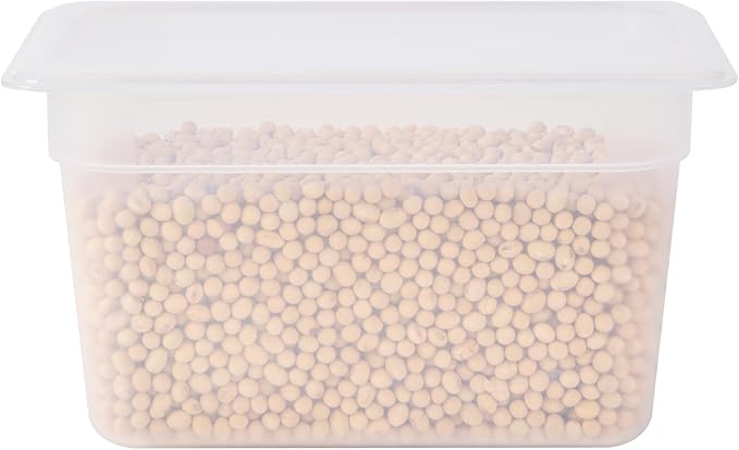 Restaurantware Food Pans Pack of 10 Plastic Rectangle Food Containers 1/4 Size with Traceability Label, Storage Containers Dishwashable Hot Cold Friendly for Restaurants Buffet Commercial Use