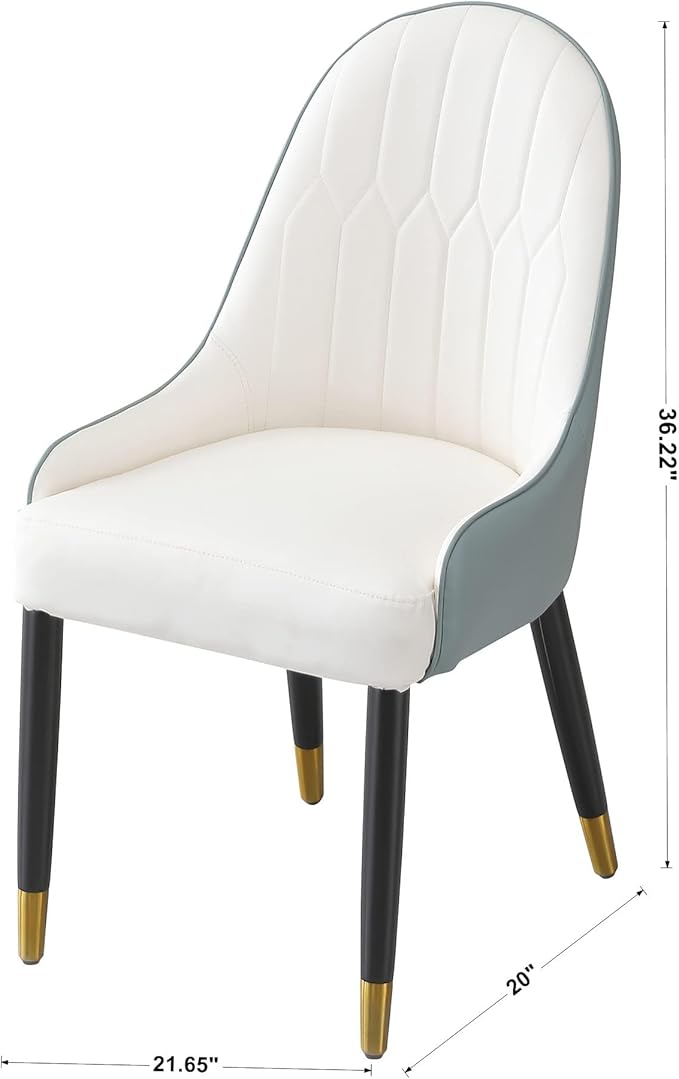 Dining Chairs Set of 2, Modern Faux Leather Dining Wood Legs for Living Kitchen Dining Room