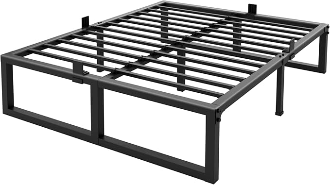 16 inch King Bed Frame,3500 lbs Heavy Duty Metal Platform,Steel Slats Support/No Box Spring Needed/Noise Free/Non-Slip/Easy Assembly