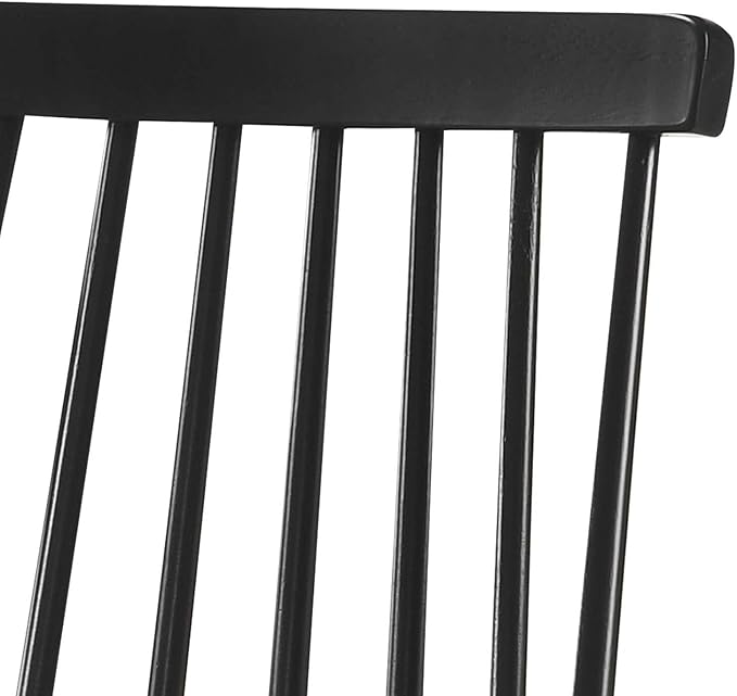 DUHOME Black Windsor Wooden Dining Chairs Set of 6, Wood Dining Room Chair Black Spindle Side Kitchen Room Country Farmhouse Chairs