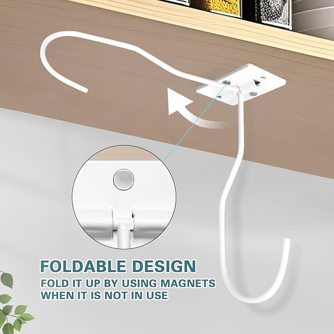 Banana Hanger Hook – Space Saving Banana Holder Hanger to Keep Bananas Fresh, Self Adhesive and Screw Banana Hook 4Pack White