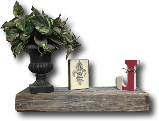Red River Rustics | Barnwood Floating Shelf Rustic Home Decor | Farmhouse Wall Shelf for Home, Kitchen, or Bathroom