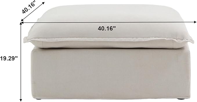 WJShome Modern Ottoman, Modular Sectional Sofa, Minimalist Wide Deep Seat Couches for Living Room Apartment Lounge Bedroom (Beige)