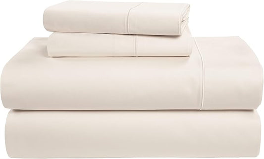 LANE LINEN Luxury 100% Egyptian Cotton Sheets Queen Size Bed Set, Eo Friendly Oeko-Tex Certified No Pill Fade Resistant Fully Elasticized Machine Washable Cotton Cooling Bed Sheet -Sea Salt