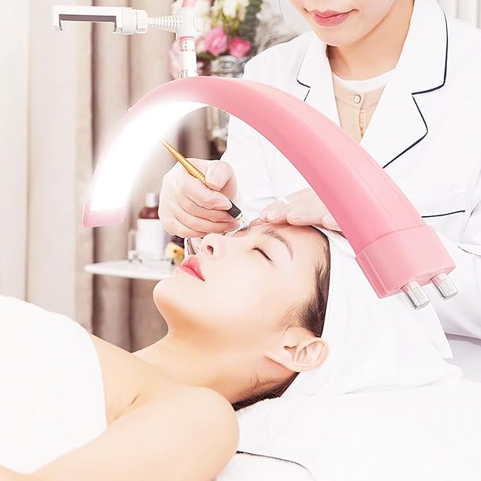 Hi_friend 28 inch Half Moon Lamp, Portable Esthetician Lash Light for Lash Tech, Bright Eyelash Extension Arched LED Floor Light, Lashing Lamp for Beauty, Skincare, Lashes
