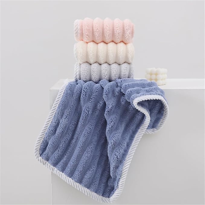 Soft Bath Towels Set, Microfiber Ribbed Oversized Bath Towels Extra Large for Bathroom, Home, Hotel, Spa, Beach, Pool, Gym (8-Piece Towel Set, Blue)