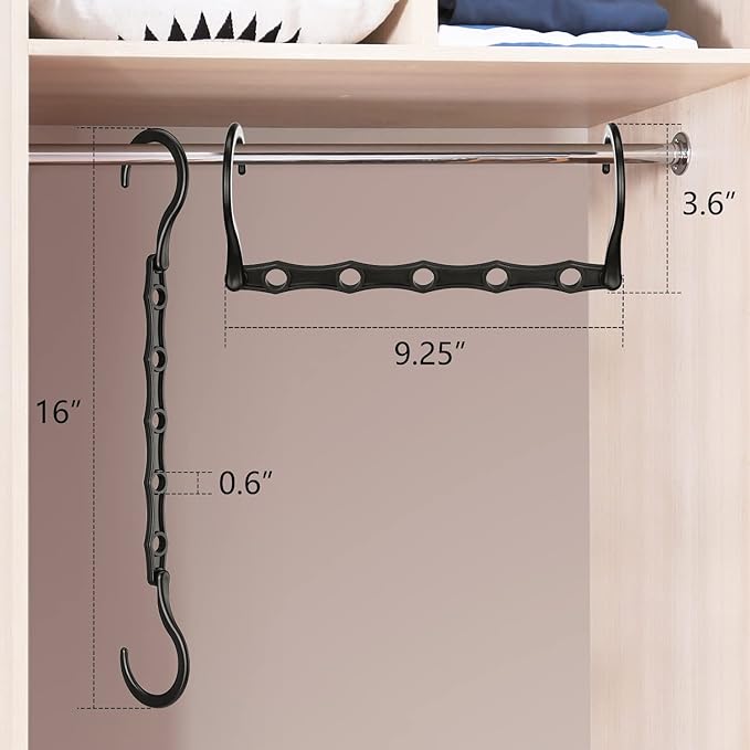 AMKUFO 6 Pack-Closet-Organizers-and-Storage, Magic-Hangers-Space-Saving-for-Clothes, Closer-Organizer-for-Closet-Organization, Space-Saver-Hanger-Organizer-for-Multipurpose, Dorm-Room-Essentials