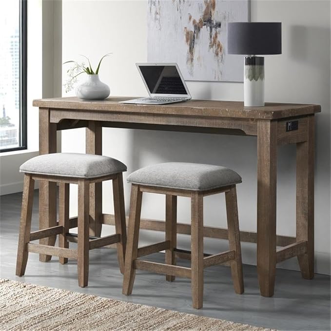 Intercon Highland 60" Sofa Bar Table with 4 Legs, Sandwash