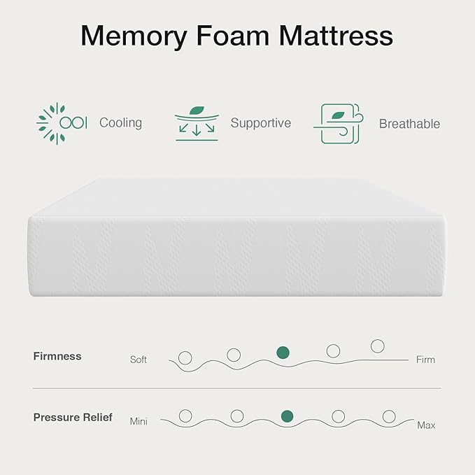 Novilla California King Mattress, 12 inch Cal King Mattress in a Box, Gel Memory Foam Mattresses for Cooling Night Sleep, Comfort Support and Pressure Relief, CertiPUR-US Certified