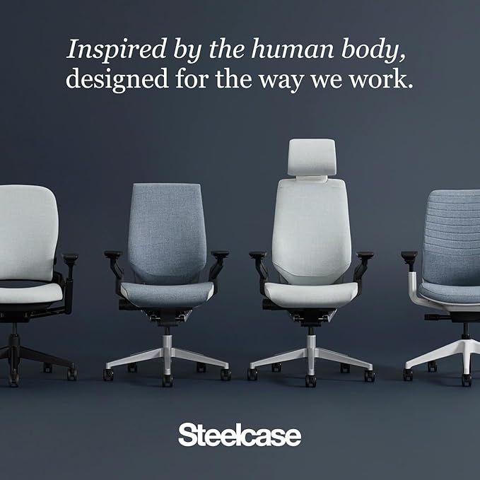 Steelcase Series 2 Office Chair - Ergonomic Work Chair with Wheels for Carpet - with Back Support, Weight-Activated Adjustment & Arm Support - Adjustable Rolling Chairs for Desk - Licorice
