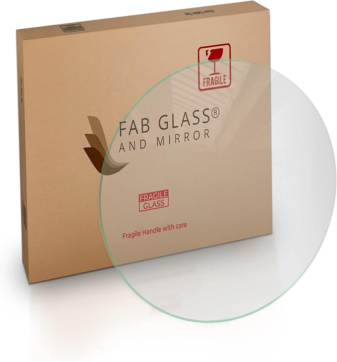48" Inch Round Glass Table Top 1/4" Thick Flat Polish Edge Tempered by Fab Glass and Mirror