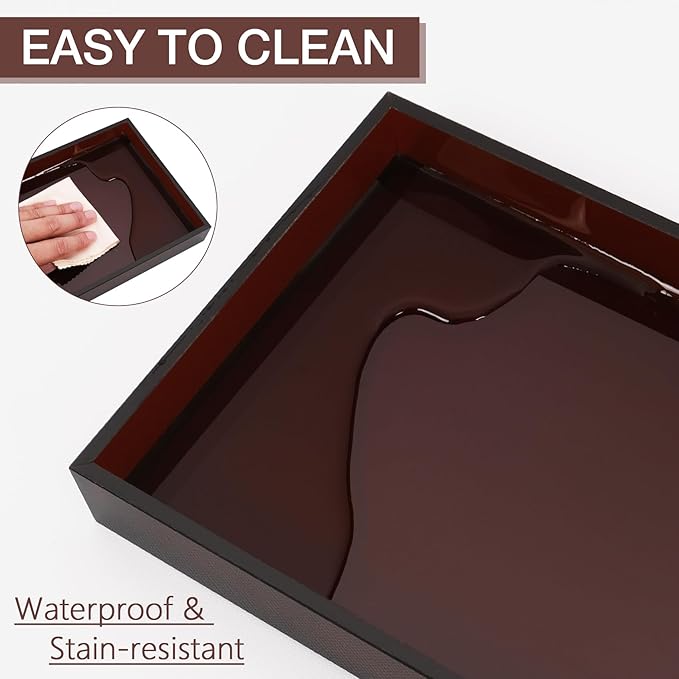 Amber Acrylic Tray 5mm Thicken 7.9x4'' Decorative Serving Tray for Bathroom, Toilet Tank, Sink Countertop, Living Room,Dresser, Coffee Table